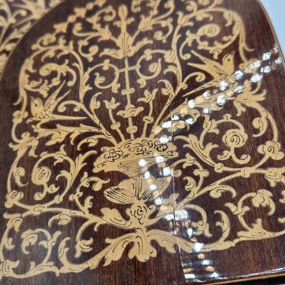 Pair of Vintage Sorrento Marquetry Folding Bookend with Hinges, Inlaid Wood - Picture 12 of 15